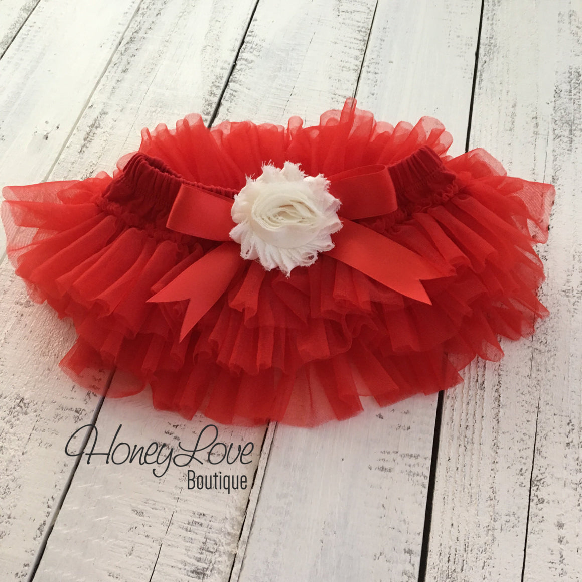 My 1st Christmas Outfit -  Gold/Silver -  Red and Ivory - Embellished tutu skirt bloomers - HoneyLoveBoutique