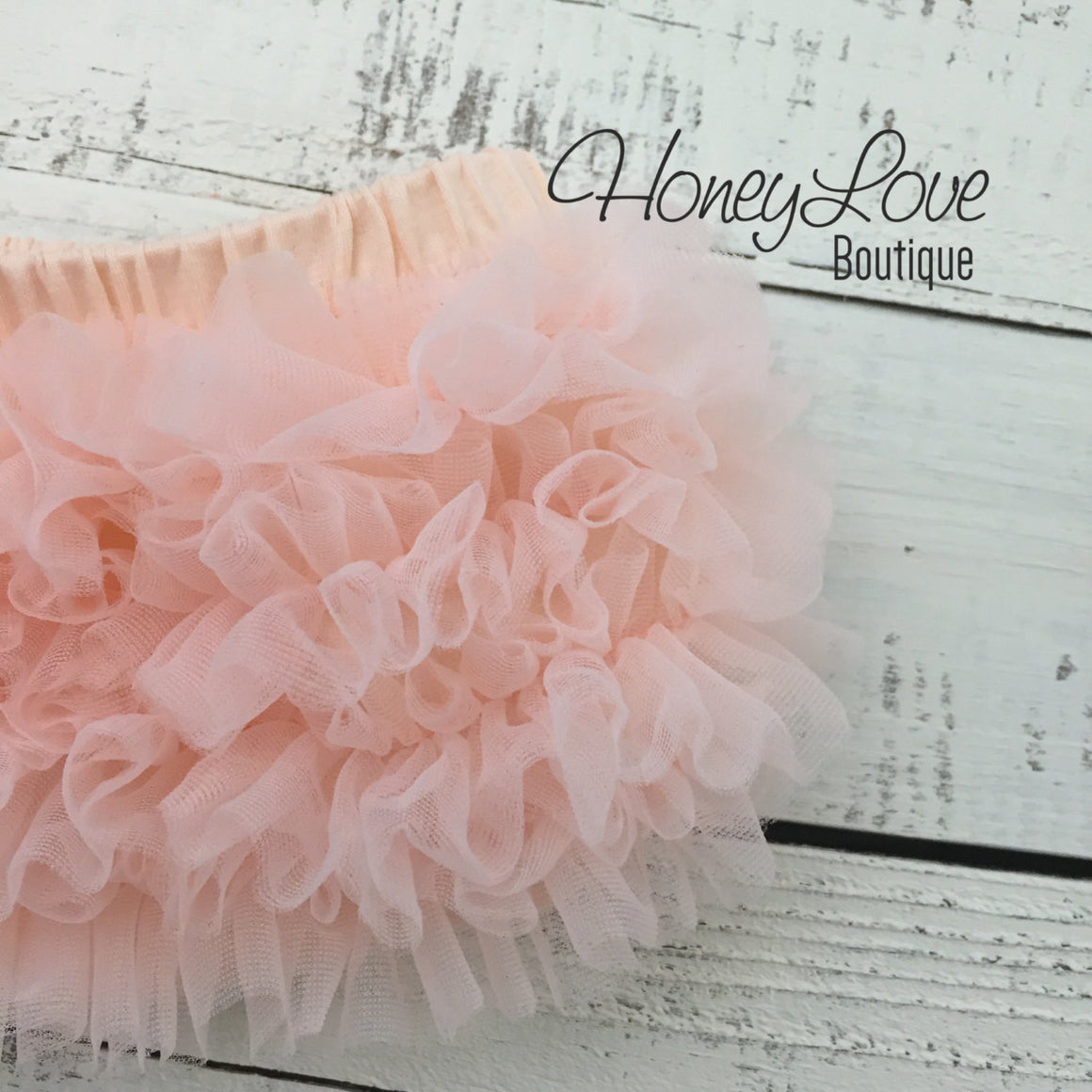 Peach ruffle bottom bloomers - vintage pink and peach headband - HoneyLoveBoutique