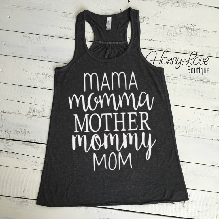Mama Momma Mother Mommy Mom flowy tank - HoneyLoveBoutique