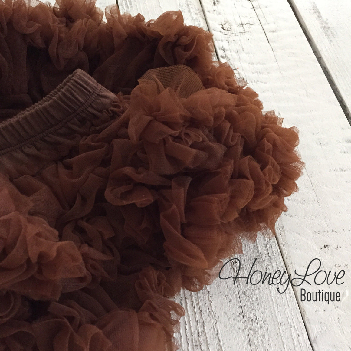 Brown Pettiskirt - embellished paisley shabby flower - HoneyLoveBoutique