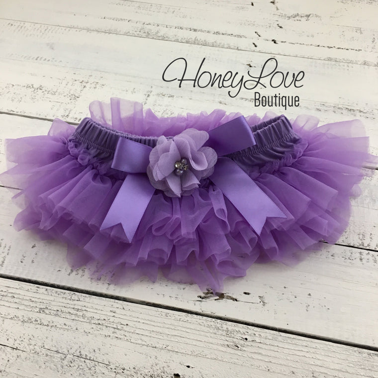 Lavender Purple tutu skirt bloomers - Embellished bloomers - HoneyLoveBoutique