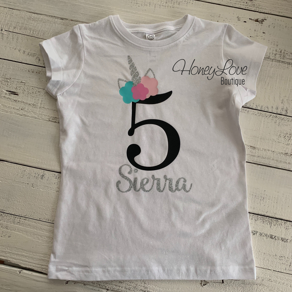 Personalized Unicorn Birthday Shirt - Choose Number - HoneyLoveBoutique