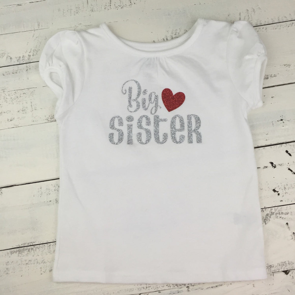 Sister bodysuits and shirts - Silver/Red glitter - HoneyLoveBoutique