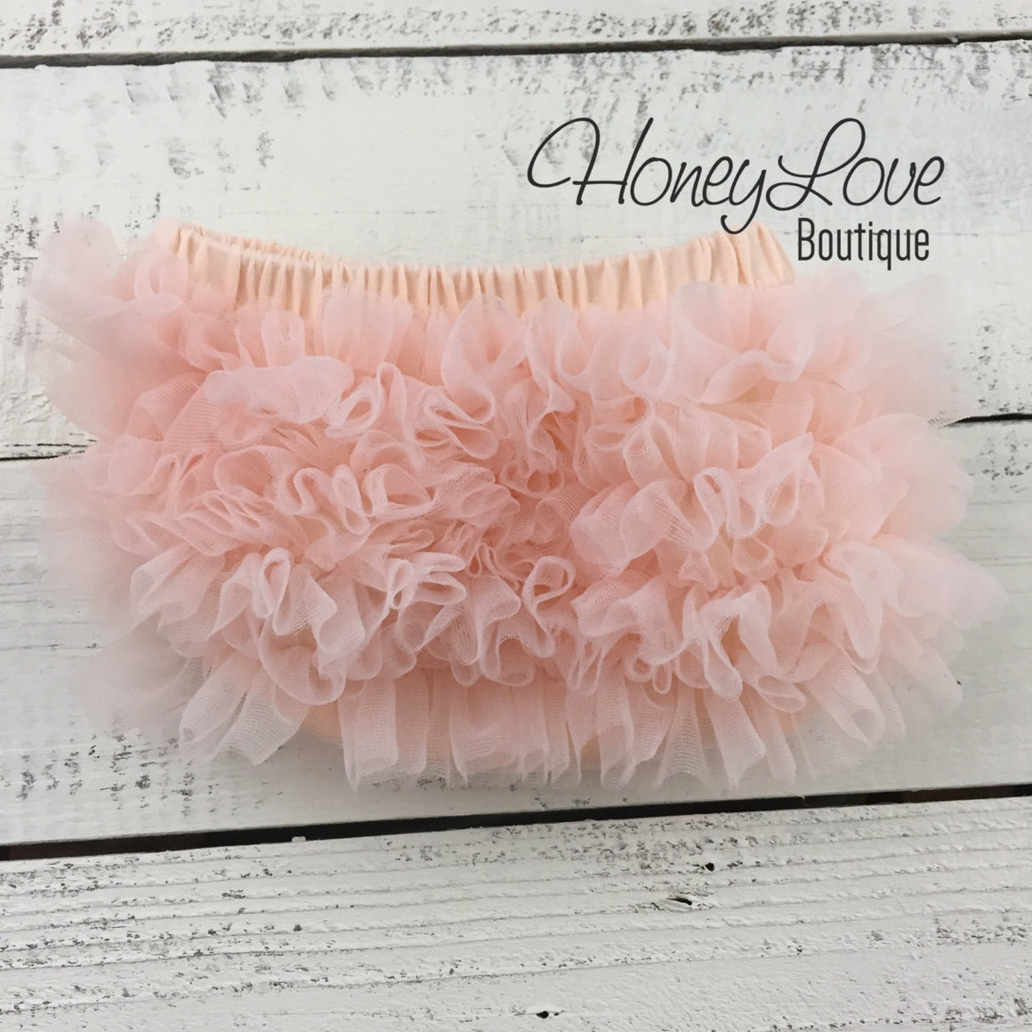 Peach ruffle bottom bloomers - vintage pink and peach headband - HoneyLoveBoutique
